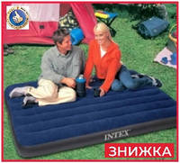 Надувний пляжний матрац із двома подушками та ручним насосом Інтенекс 183 см надувне ліжко для сну Intex