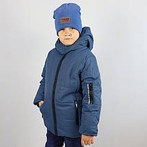 20438син Зимняя куртка для мальчика синяя тм Одягайко размер 110 см, фото 3