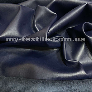 Тканина шкірозамінник на замшевій основі стрейч щільна 145 см Темно-синій