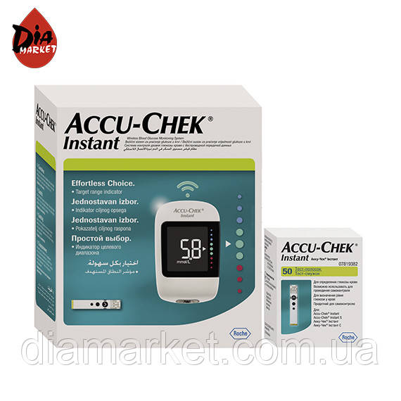 Глюкометр Accu Chek Instant (Акку Чек Инстант) + 50 тест-полосок Акку Чек Инстант - фото 1 - id-p1489701479