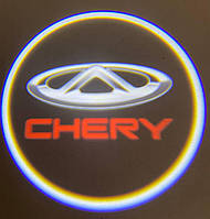 Лого двери на батарейках CHERY red. Безпроводное лого дверей Чери красная. Lazer door logo.