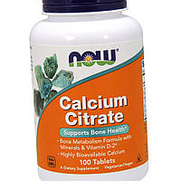Кальций Магний Цинк Д3 NOW Foods Calcium Citrate 100 таблеток