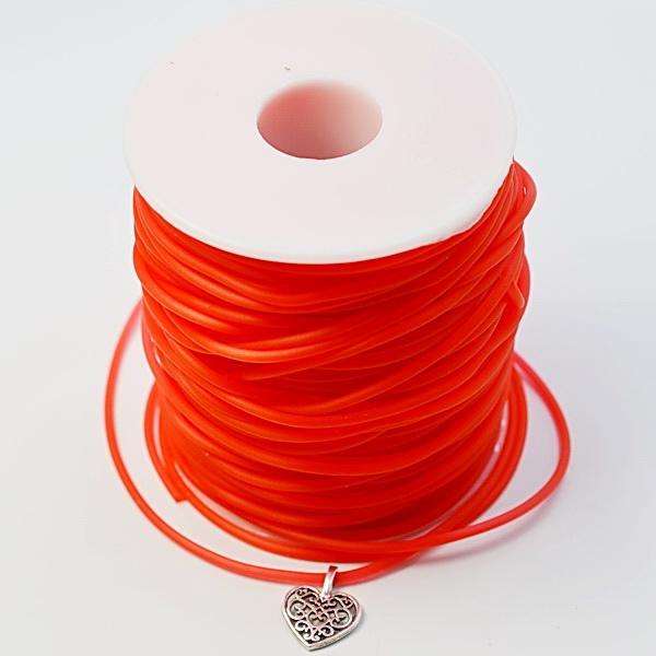 Купить Шнур резиновый цельный 5 м красный полупрозрачный диаметр 2 мм ...