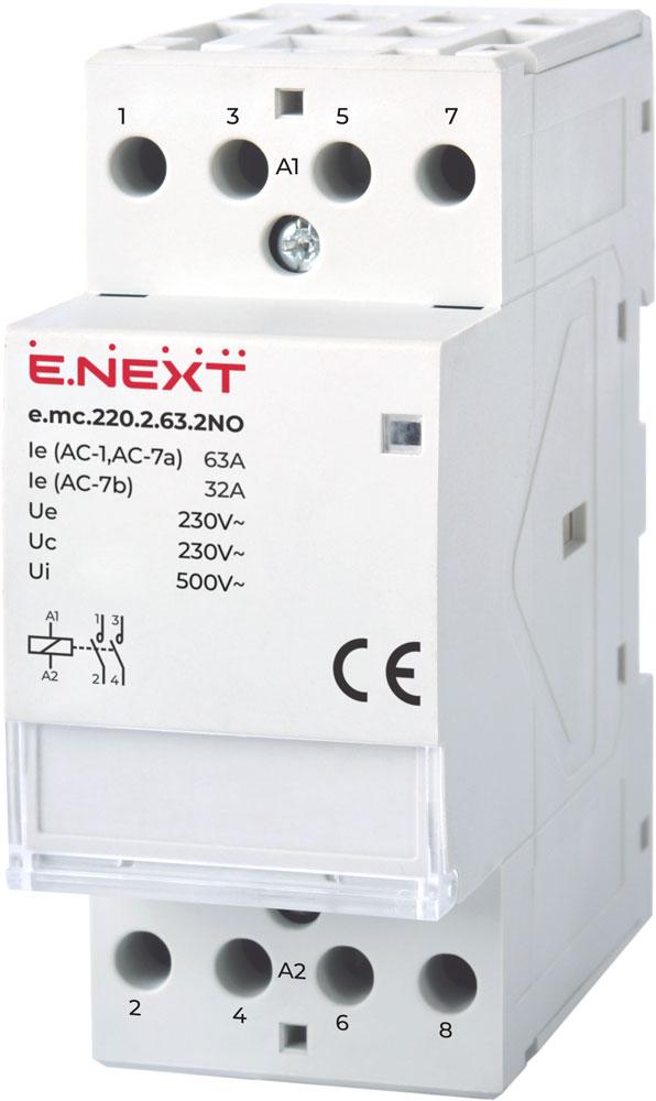 контактор e.mc.220.2.63.2NO, 2р, 63А, 2NO, 220 В
