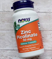 Цинк NOW Foods Zinc Picolinate 50 мг 120 капс, фото 3