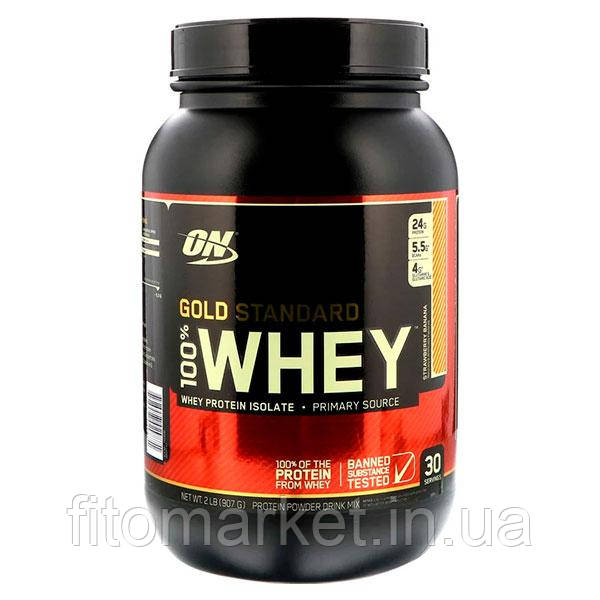 Optimum Nutrition Сироватковий протеїн 100% Gold Standard 907 г полуниця-банан