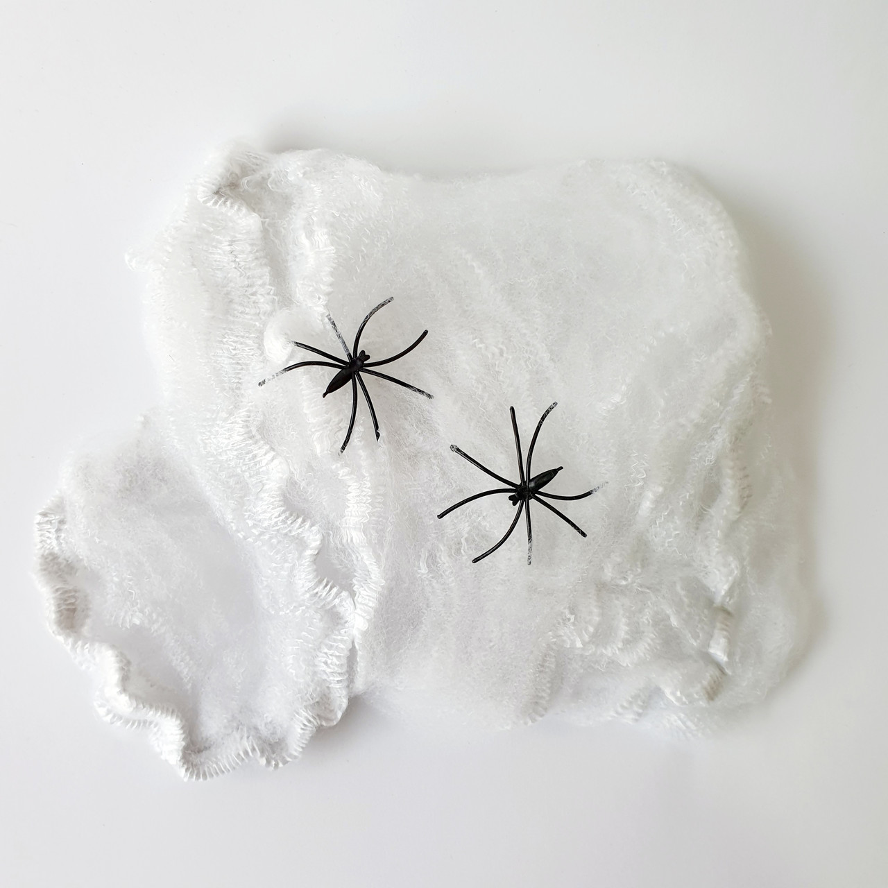 Декоративна біла павутина з павучками на Хэлллоуин, фото 1