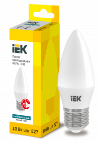Лампа LED ALFA C35 свічка 10 Вт 230 В 4000 К E27 IEK