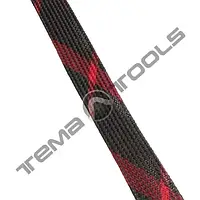 Оплетка для кабеля змеиная кожа PET-008 5-16 мм (100 м уп.) Змеиная оплетка для проводов X черный с красным