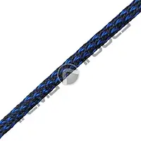 Оплетка для кабеля змеиная кожа PET-008 5-16 мм (100 м уп.) Змеиная оплетка для проводов ромб черный с синим