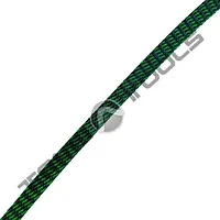 Оплетка для кабеля змеиная кожа PET-008 5-16 мм (100 м уп.) Змеиная оплетка штрих-пунктир черный с зеленым