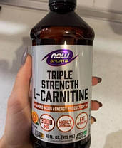Л-карнітин NOW L-Carnitine Liquid 3000 mg 473 мл Кращий жироспалювач для жінок та чоловіків, фото 3