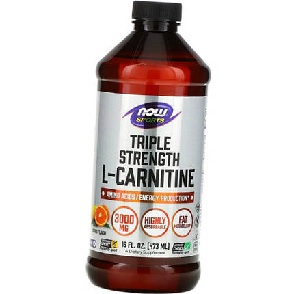 Л-карнітин NOW L-Carnitine Liquid 3000 mg 473 мл Кращий жироспалювач для жінок та чоловіків, фото 2