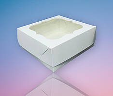 Подарункова коробка 150х150х60 мм Біла з вікном