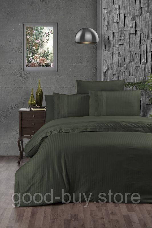 First Сhoice Gala Dark green постільна білизна ранфорс Deluxe євро 200х220