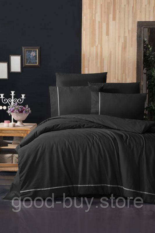 First Сhoice Alisa Black постільна білизна ранфорс Deluxe євро 200х220