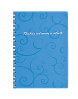 Записна книжка на пружині BAROCCO, А6, 80 аркушів, клітинка, блакитний