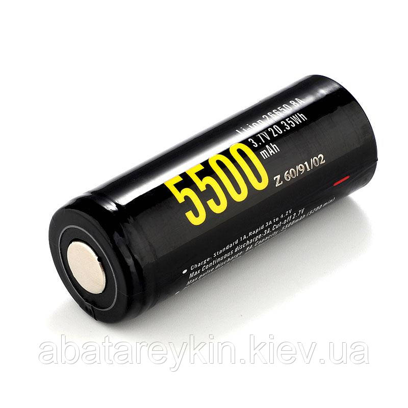 Акумулятор Soshine 26650P-3.7-5500 3,7 V 5500mAh +ел. (1шт.)