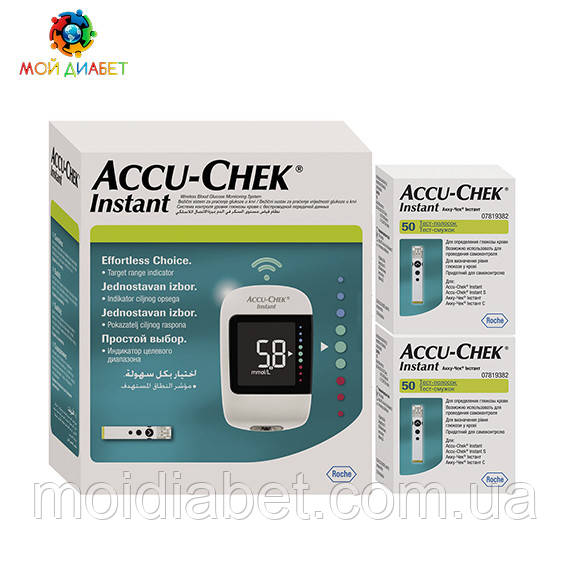 Глюкометр Акку Чек Інстант (Глюкометр Accu Check Instant) + 100 тест смужок Акку Чек Інстант