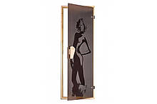 Двері для лазні та сауни Tesli Мрія 1900 х 700, Дверь стеклянная, для лазні та сауни, Украина, 70/190, скляна, з малюнком, з