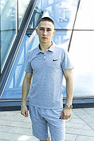 Поло чоловіче трикотажне Nike світло-сіре