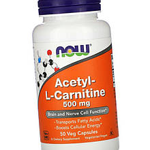 Ацетил Л-Карнітін NOW Foods Acetyl-L-Carnitine 500 mg 50 капс Для зниження ваги