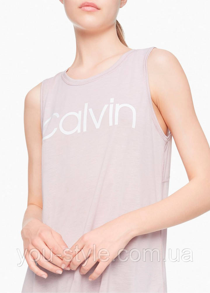 Жіноча бежева спортивна майка топ Calvin Klein Performance, original