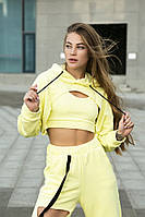 Худі+топ жіночий лимонний 'Loop'