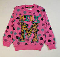 Свитшот худи свитер кофта джемпер реглан батник толстовка утепленный начес зимний для девочки СМК Розовый