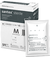 Перчатки смотровые стерильные латексные с пудрой Santex Sterile р. М (Сантекс)