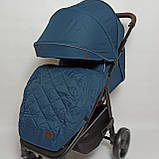 Дитяча прогулянкова коляска - книжка з регульованою спинкою на сірій рамі CARRELLO Bravo CRL-5512 блакитна, фото 2