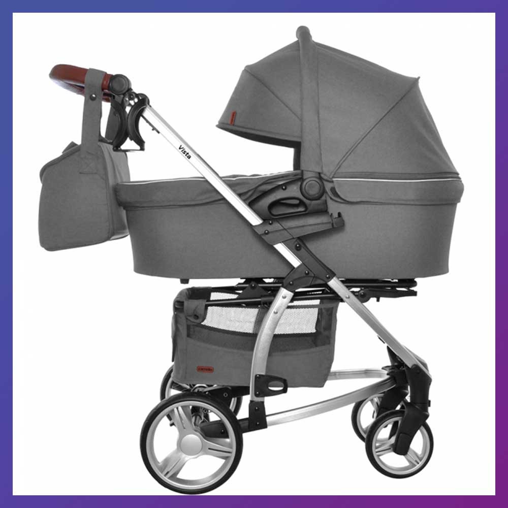 Дитяча універсальна коляска CARRELLO Vista CRL-6501 Steel Gray сіра EVA-колеса + дощовик