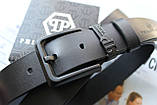 Стильний шкіряний ремінь Philipp Plein чоловічий, фото 5