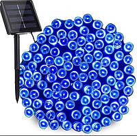 Вулична гірлянда на сонячній батареї синя 100 LED
