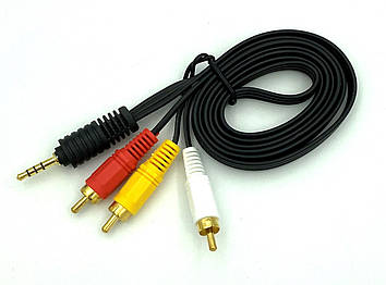 Кабель аудіо DC Jack 3.5mm-3RCA (джек-3 тюльпани) 1.5 м