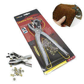 Діркопробивач револьверний 2в1 пробійник люверсів Заклепочник для шкіри тканини заклепок Встановлювач люверсів