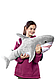 Блохэй Велика сіра акула з ікеа м'яка іграшка 100 см, фото 3