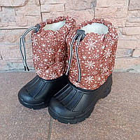 Чоботи піна коричневі зі сніжинками. МАЛОМІРЯТЬ