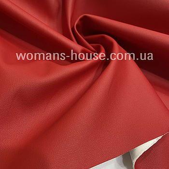 Шкірзам стрейч на трикотажній основі 150 см однотон матовий Червоний