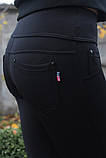 Лосини чорні утеплені мікродайвінг з напиленням флісу 42-56рр, фото 3