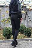 Лосини чорні утеплені мікродайвінг з напиленням флісу 42-56рр, фото 4