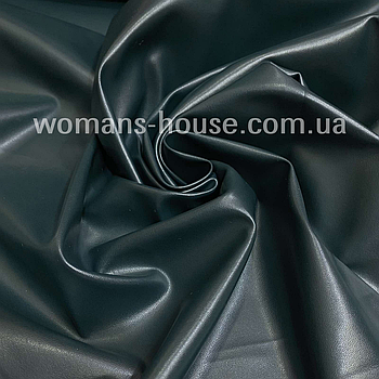 Шкірзам стрейч на трикотажній основі 150 см однотон Смарагдовий