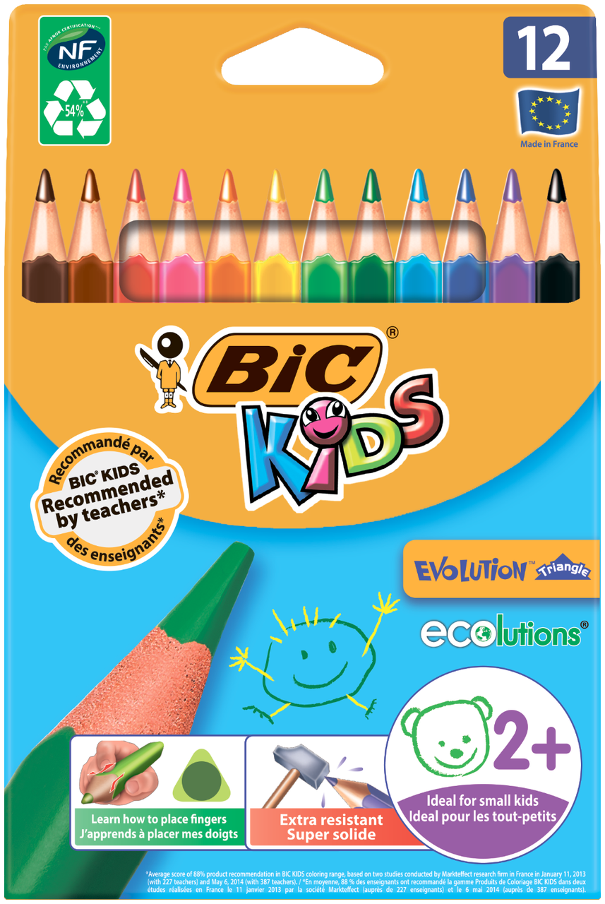 Олівці кольорові Bic "Evolution Triangle", тригранні, 12 шт bc8297356