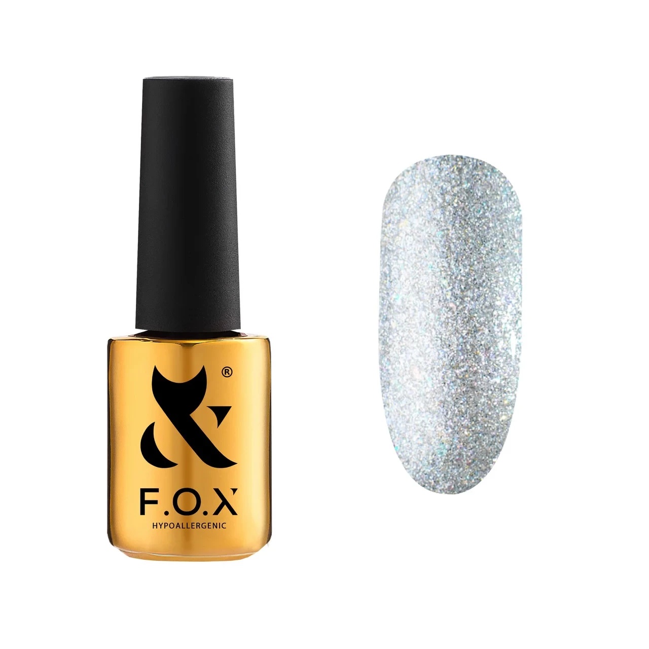 Топ гель для лаку F. O. X Top Holographic без липкого шару, 6 мл, фото 1
