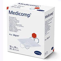 Серветка з нетканного матеріалу з надрізом Medicomp drain 10см х 10см