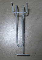 Крючок двойной на перфорацию с ценником, 10 см., серый, шаг 50 мм., Б/у