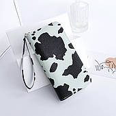 Гаманець з коров'ячим принтом м'ятний