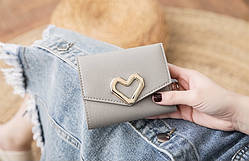 Гаманець з сердечком сірий