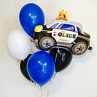 Набір кульок для хлопчика на день народження поліцейська машина 2001