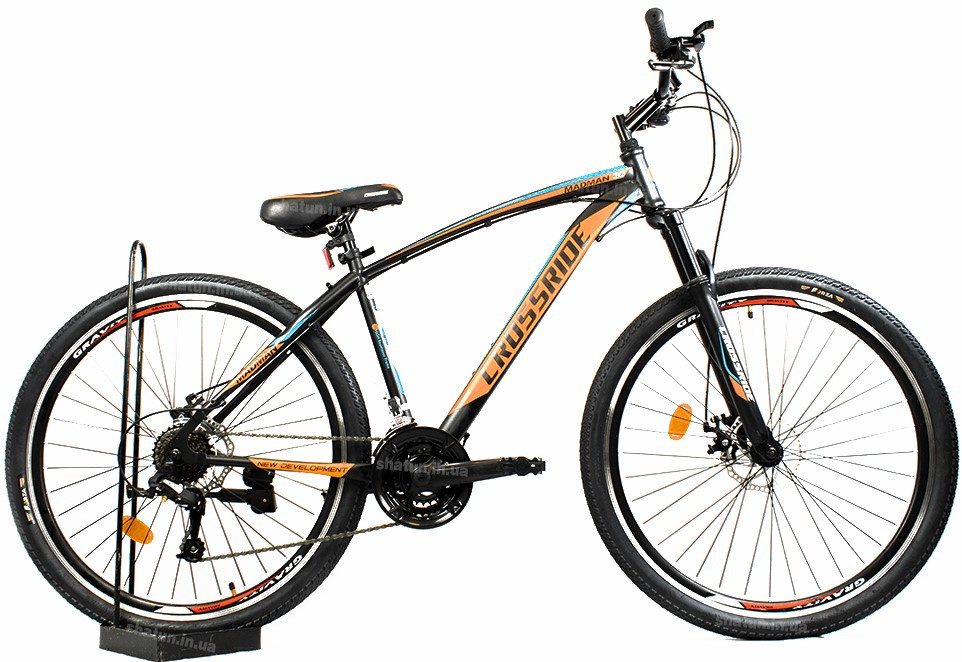 Гірський велосипед 27,5" Crossride Madman чорно-помаранчовий, на зріст 156-170 см